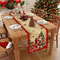 Vintage Christmas Table Runner with Santa Classic Red & Green Holiday Dining Decor