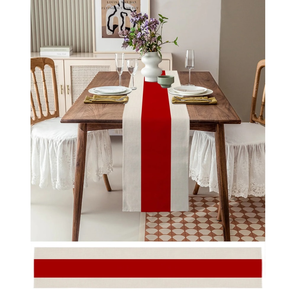 Elegant Red Table Runner for Weddings Christmas Dining Decor