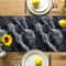 Gray Marble Texture Washable Linen Table Runner For Dining Room Decor 3