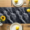 Gray Marble Texture Washable Linen Table Runner For Dining Room Decor 3