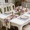 Elegant Pastel Floral Spring Table Runner Watercolor Tulip & Lavender Dining Table Decor
