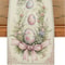 Easter Egg Floral Linen Table Runner For Spring Dining Decor 0