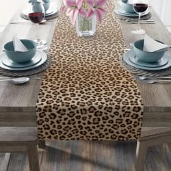 leopard print table runner for dining room and farmhouse decor