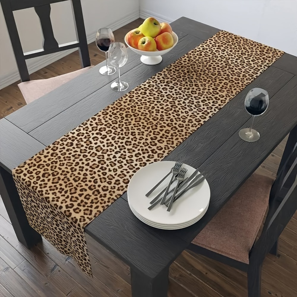 Leopard Print Table Runner For Dining Room And Farmhouse Decor 1