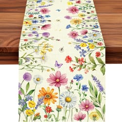 spring & summer linen floral table runner elegant floral table runner for weddings, parties & home