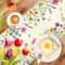 Spring & Summer Linen Floral Table Runner Elegant Floral Table Runner for Weddings, Parties & Home