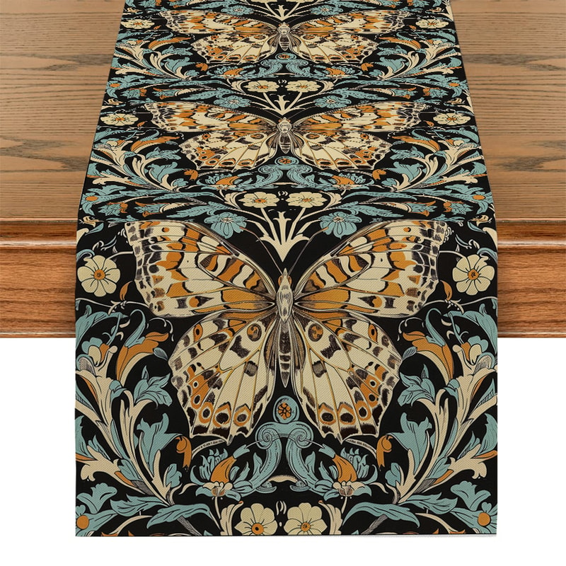 William Morris Floral Table Runner For Dining Room And Kitchen Decor 0