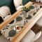 Modern Table Runner With Geometric Pattern For Dining Home Decor Beige Elegance 0