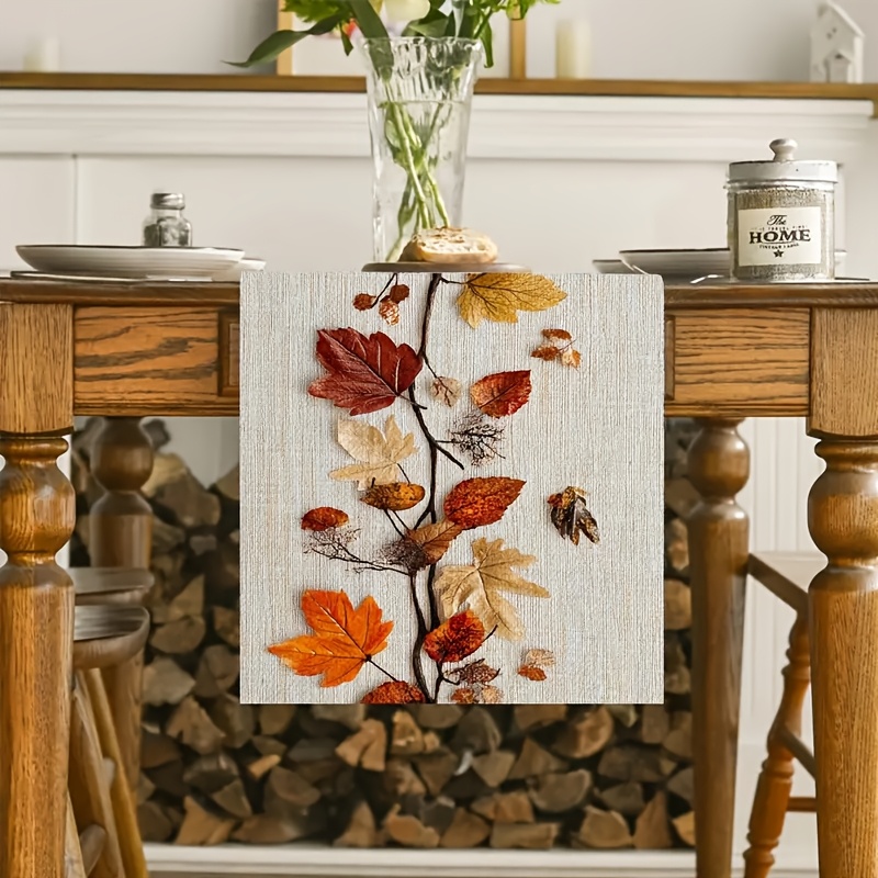 Autumn Natural Leaf Table Runner Elegant Autumn Table Runner For Fall Thanksgiving 1