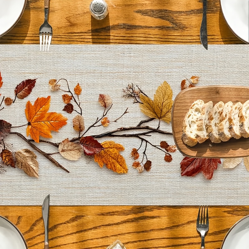 Autumn Natural Leaf Table Runner Elegant Autumn Table Runner For Fall Thanksgiving 3