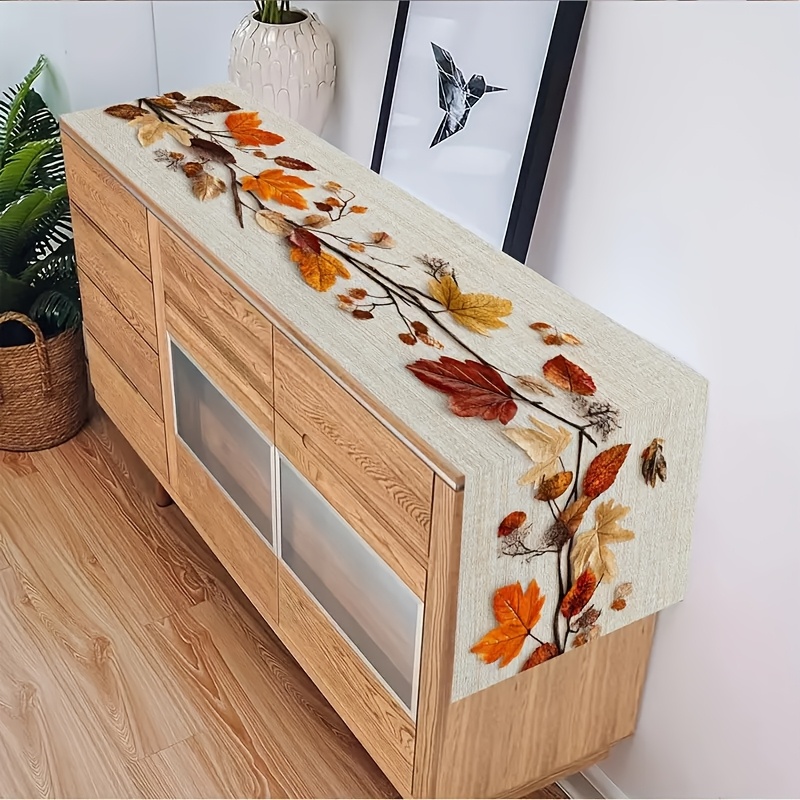 Autumn Natural Leaf Table Runner Elegant Autumn Table Runner For Fall Thanksgiving 4