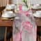 Pink Marble Linen Table Runner for Modern Dining & Event Decor