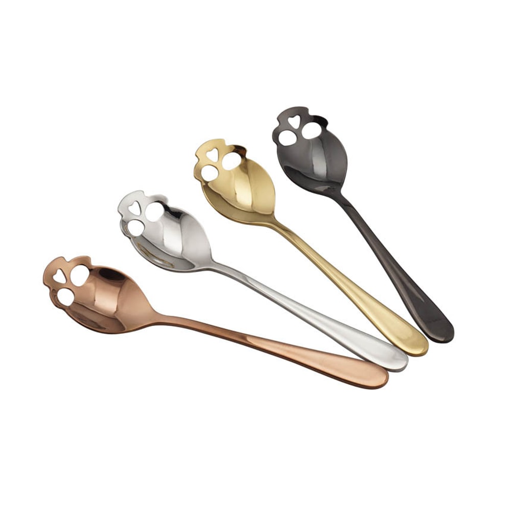 Skull Coffee Spoon Stainless Steel Gothic Dessert Tea Sugar Scoop 1
