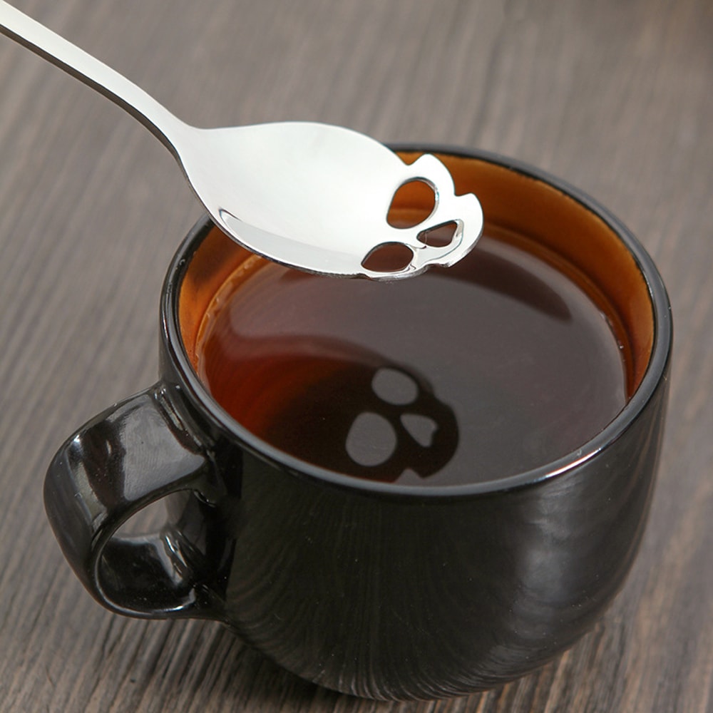 Skull Coffee Spoon Stainless Steel Gothic Dessert Tea Sugar Scoop 2