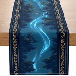 starry forest table runner for fantasy party decor and aurora-inspired home styling
