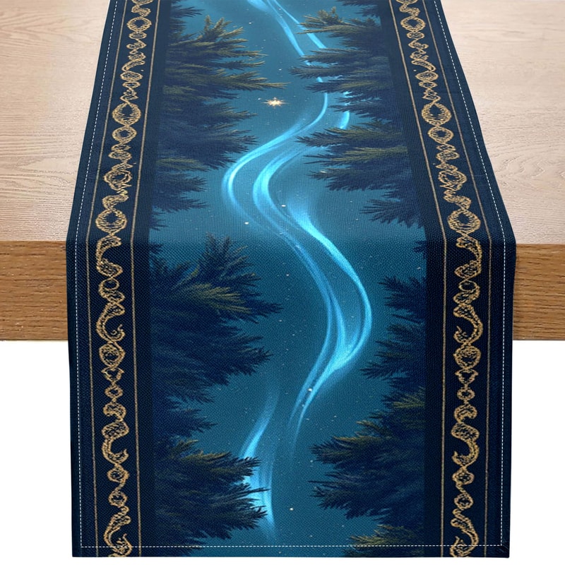 Starry Forest Table Runner For Fantasy Party Decor And AuroraInspired Home Styling 4
