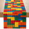 Colorful Table Runner For Kids Parties And Building Block Decor 0