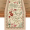 Elegant Floral Bird Print Table Runner Classic Nature Inspired Dining Table Decor 0