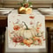 Autumn Harvest Table Runner Pumpkin Leaves Decorative Linen For Home Parties 1