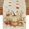 Autumn Harvest Table Runner Pumpkin Leaves Decorative Linen For Home Parties 5