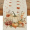 Autumn Harvest Table Runner Pumpkin Leaves Decorative Linen For Home Parties 5