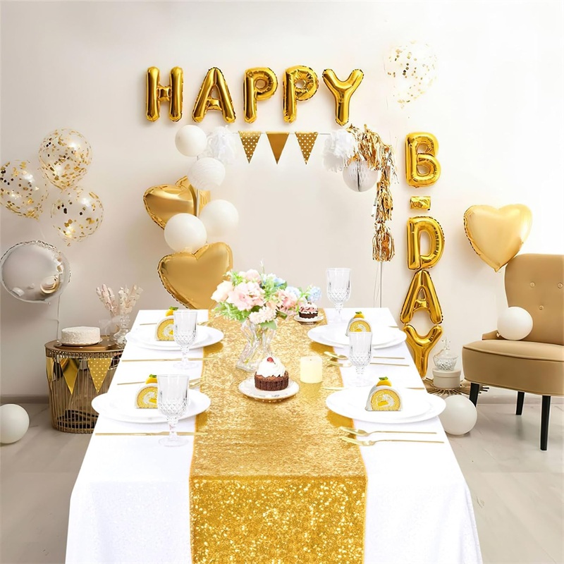 Pack Sequin Table Runner Set For Weddings Birthdays And Party Decor 1