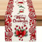 Premium Festive Christmas Table Runner With Candy Cane Bow Print Classic Holiday Centerpiece Decor 0