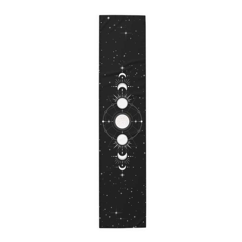 Celestial Moon Phases Table Runner For Kitchen Dining Witchy Home Decor Accent 3