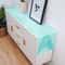 Turquoise Linen Table Runner With Abstract Marble Design Washable Modern Dining Wedding Decor 4