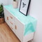 Turquoise Linen Table Runner With Abstract Marble Design Washable Modern Dining Wedding Decor 4