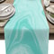 Turquoise Linen Table Runner With Abstract Marble Design Washable Modern Dining Wedding Decor 5
