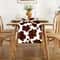 Farmhouse Cow Print Linen Table Runner for Rustic Kitchen & Party Decor