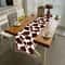 Farmhouse Cow Print Linen Table Runner for Rustic Kitchen & Party Decor