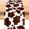 Farmhouse Cow Print Linen Table Runner for Rustic Kitchen & Party Decor