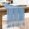 Rustic Cotton Linen Table Runner with Knotted Tassels Boho & Holiday Table Decor