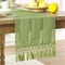 Rustic Cotton Linen Table Runner with Knotted Tassels Boho & Holiday Table Decor