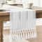 Rustic Cotton Linen Table Runner with Knotted Tassels Boho & Holiday Table Decor