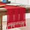 Rustic Cotton Linen Table Runner with Knotted Tassels Boho & Holiday Table Decor