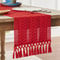 Rustic Cotton Linen Table Runner with Knotted Tassels Boho & Holiday Table Decor