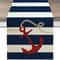 Nautical Table Runner With Anchor Compass Design For Coastal Dining Decor 13