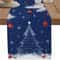 Festive Winter Pine & Snowflake Christmas Table Runner Elegant Holiday Linen Decoration