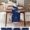 Festive Winter Pine & Snowflake Christmas Table Runner Elegant Holiday Linen Decoration