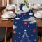 Festive Winter Pine & Snowflake Christmas Table Runner Elegant Holiday Linen Decoration