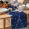 Festive Winter Pine & Snowflake Christmas Table Runner Elegant Holiday Linen Decoration