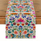 Mexican Day Of The Dead Linen Table Runner Floral Fiesta Holiday Party Decor 0