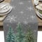 Premium Pink Christmas Linen Table Runner With Pine Tree Gold Snowflake Holiday Dining Decor 5
