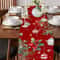 Festive Poinsettia Christmas Table Runner Elegant Linen Holiday & Wedding Poinsettia Table Decor