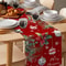 Festive Poinsettia Christmas Table Runner Elegant Linen Holiday & Wedding Poinsettia Table Decor