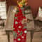 Festive Poinsettia Christmas Table Runner Elegant Linen Holiday & Wedding Poinsettia Table Decor