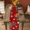 Festive Poinsettia Christmas Table Runner Elegant Linen Holiday & Wedding Poinsettia Table Decor